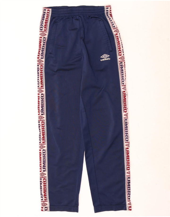 Umbro Herren-Trainingshose mit Grafik, Größe S, marineblaues Farbblock-Polyester