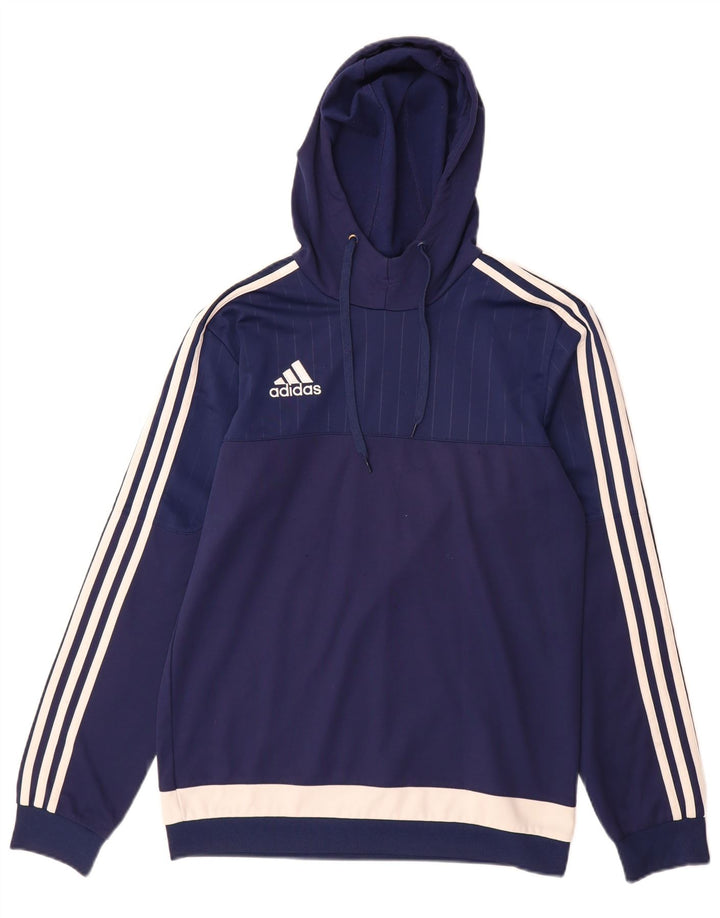 Adidas Herren Kapuzenpullover, klein, marineblau, Colourblock-Polyester