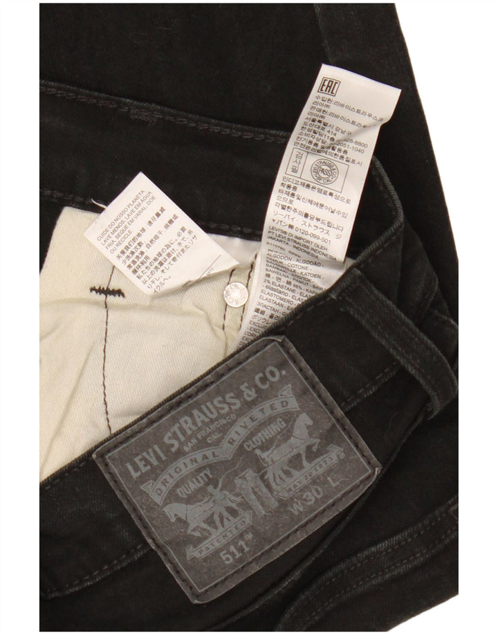 LEVI'S Damen 511 Jeansshorts W30 Mittelschwarze Baumwolle