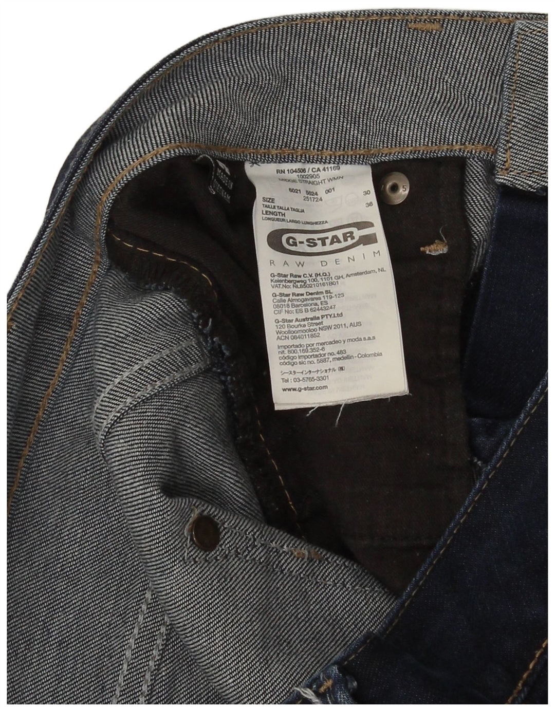G-Star Damen Straight Jeans W30 L36 Marineblaue Baumwolle