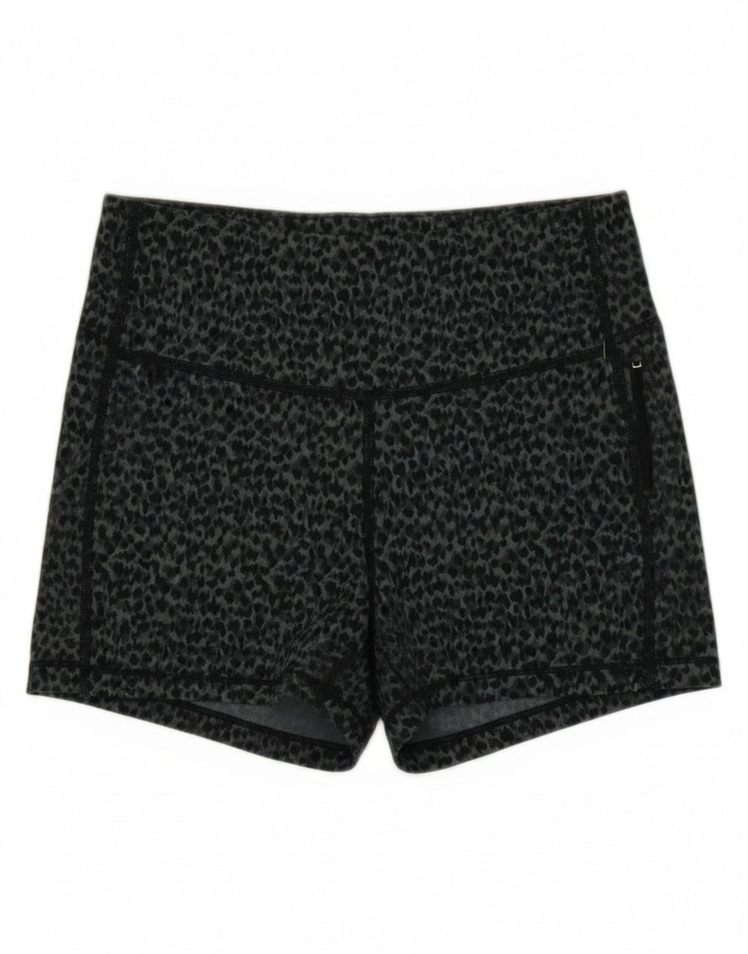 Athleta Damen Sportshorts UK 8 Small Graues Polyester mit Animal-Print