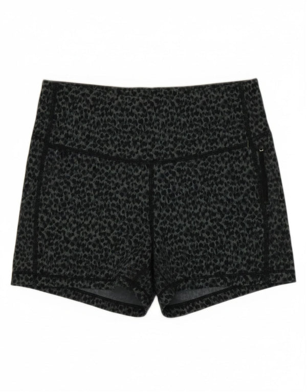Athleta Damen Sportshorts UK 8 Small Graues Polyester mit Animal-Print