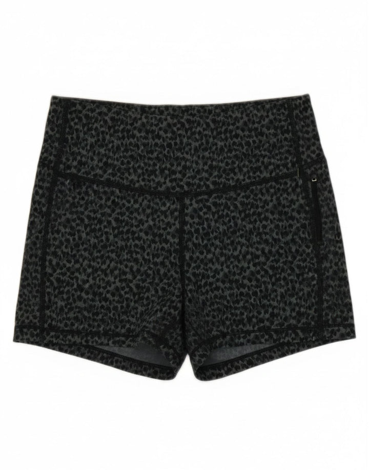 Athleta Damen Sportshorts UK 8 Small Graues Polyester mit Animal-Print