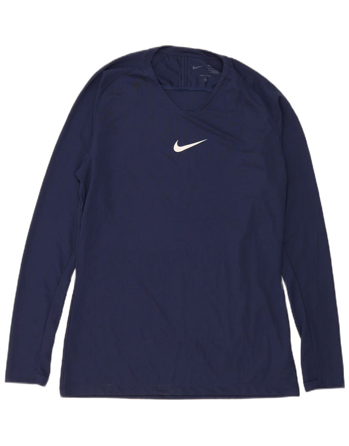 Nike Herren Dri Fit Slim Fit Top Langarm Groß Marineblau Polyester