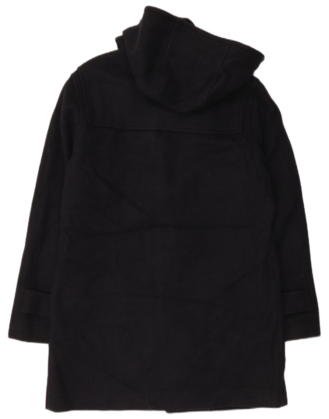 VINTAGE Damen Dufflecoat mit Kapuze UK 18 XL Marineblaue Wolle