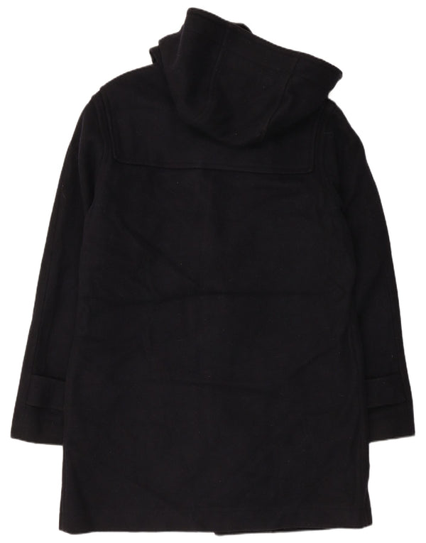 VINTAGE Damen Dufflecoat mit Kapuze UK 18 XL Marineblaue Wolle