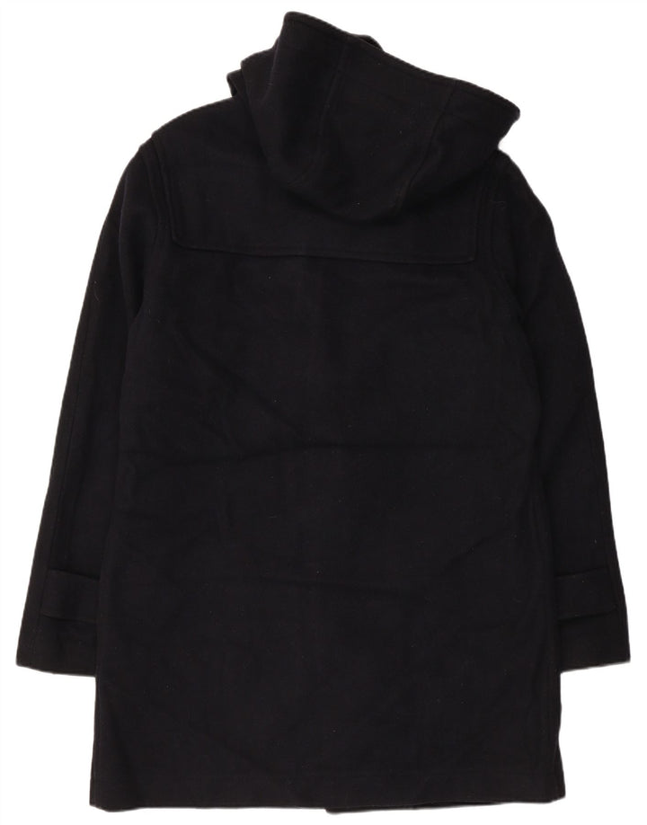 VINTAGE Damen Dufflecoat mit Kapuze UK 18 XL Marineblaue Wolle