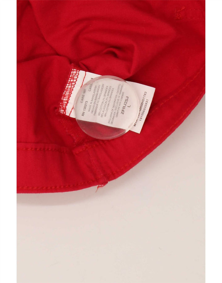 Lee Damen Jeansjacke UK 16 Große rote Baumwolle
