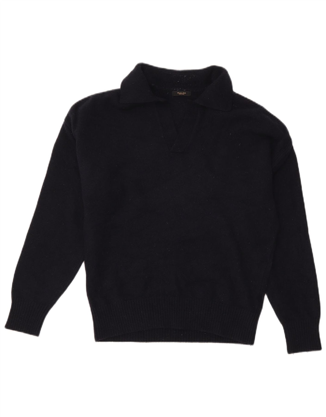 MASSIMO DUTTI Damen Rollkragenpullover Pullover UK 14 Mittelmarineblaue Wolle