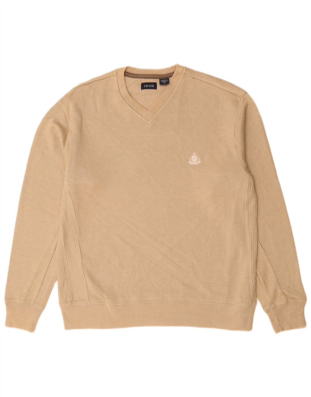 IZOD Herren-Pullover mit V-Ausschnitt, Größe S, beige, Baumwolle