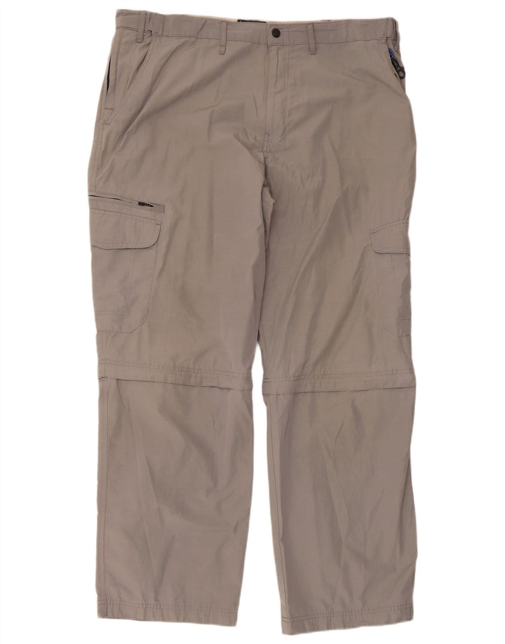 MARKS & SPENCER Gerade Herren-Cargohose W40 L31 Graues Polyamid