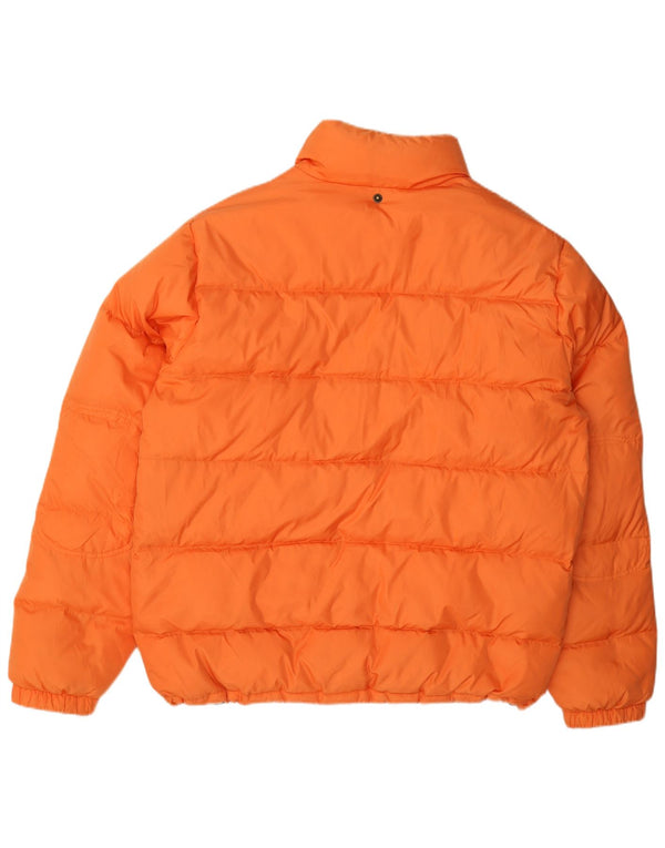 Benetton Herren Wattierte Jacke UK 40 Large Orange Polyamid