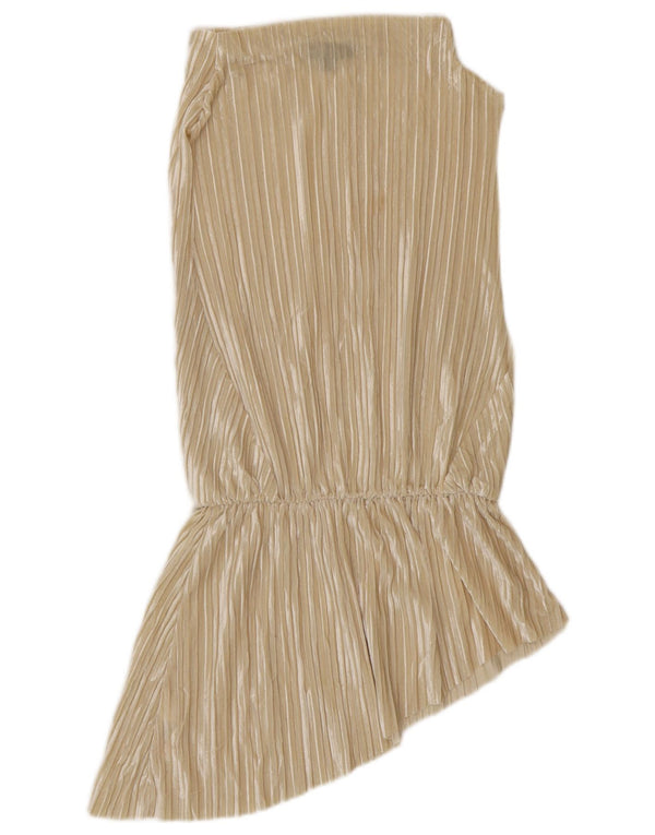 Topshop Damen ärmelloses Velourskleid mit tiefer Taille, Gr. 10, Größe S, Beige