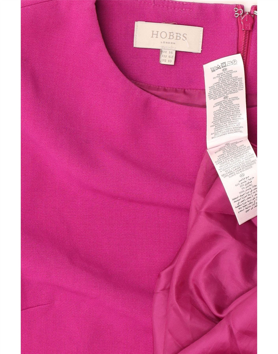 Hobbs Damen Etuikleid UK 14 Large Rosa Polyester