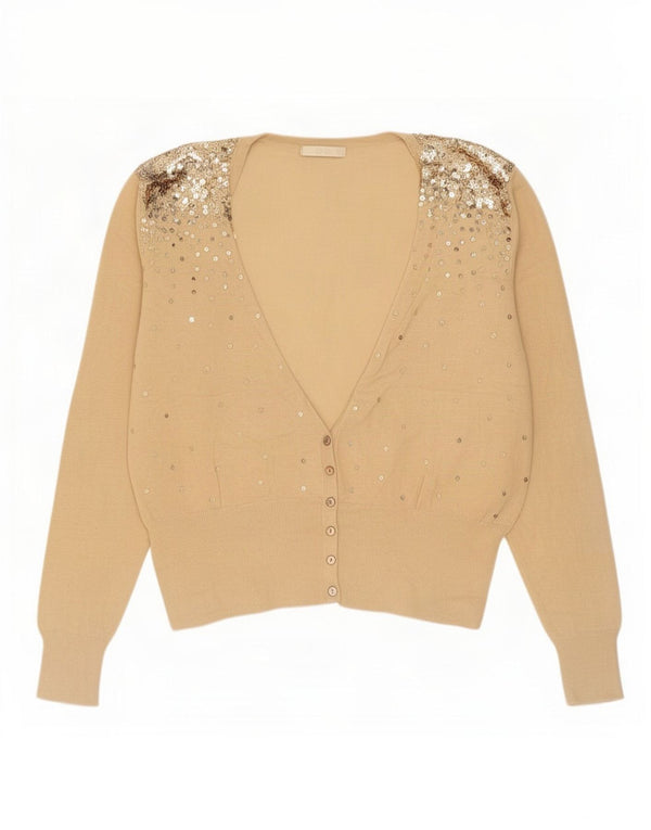 Marks & Spencer Damen Strickjacke UK 18 XL Beige Viskose