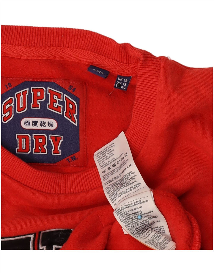 Superdry Damen-Sweatshirt in Übergröße mit Grafik, UK 16, Größe L, Rot, Baumwolle