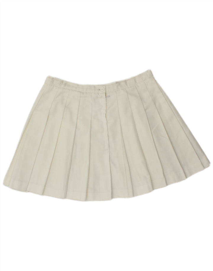 Elho Damen Plissee-Minirock IT 44 Medium W30 Weiß Polyester