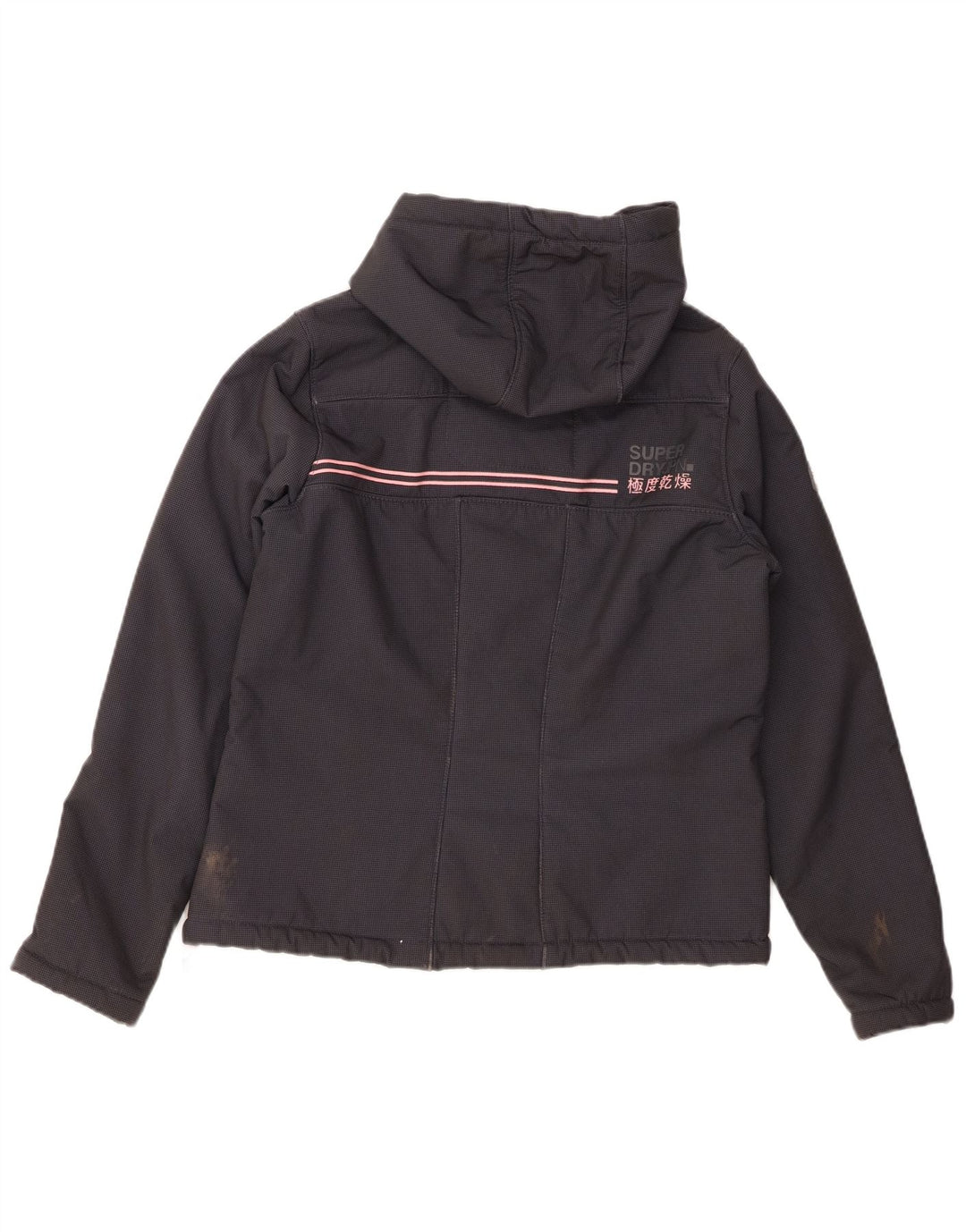 SUPERDRY Damen Windtrekker Hooded Windjacke UK 14 Large Grau