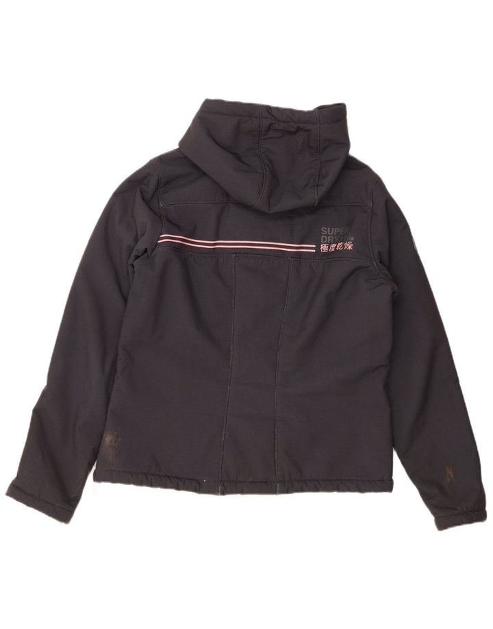 SUPERDRY Damen Windtrekker Hooded Windjacke UK 14 Large Grau