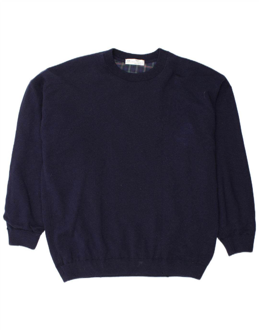 Marks & Spencer Herren-Pullover mit Rundhalsausschnitt, groß, marineblaue Schurwolle