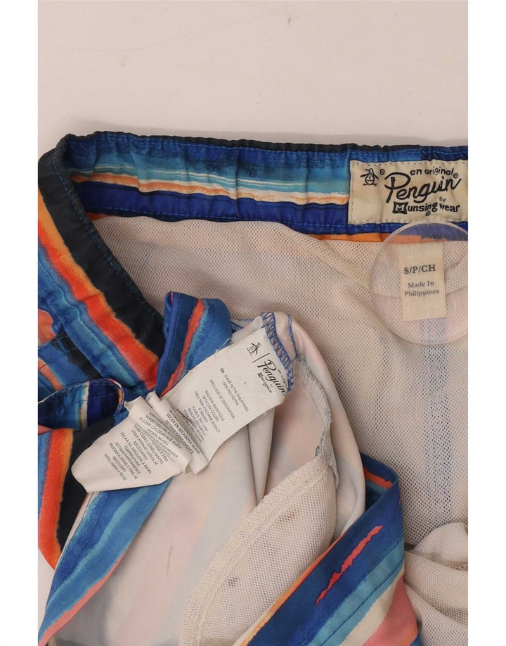 Penguin Herren-Badeshorts, klein, mehrfarbig, gestreift, Polyester