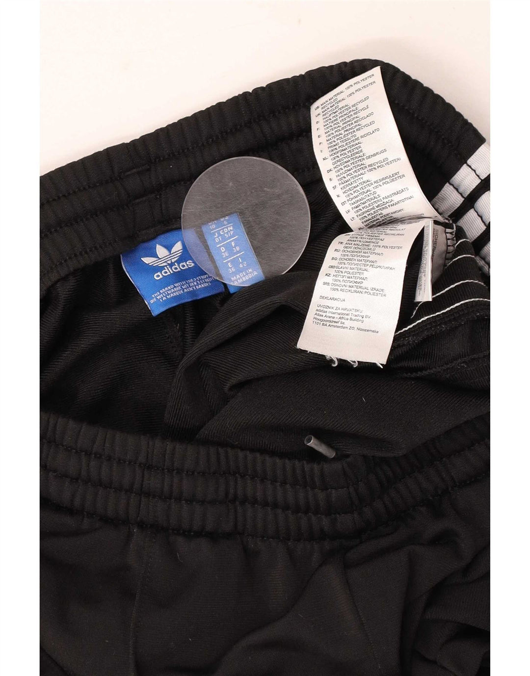 Adidas Damen Trainingshose UK 10 Small Schwarz Polyester