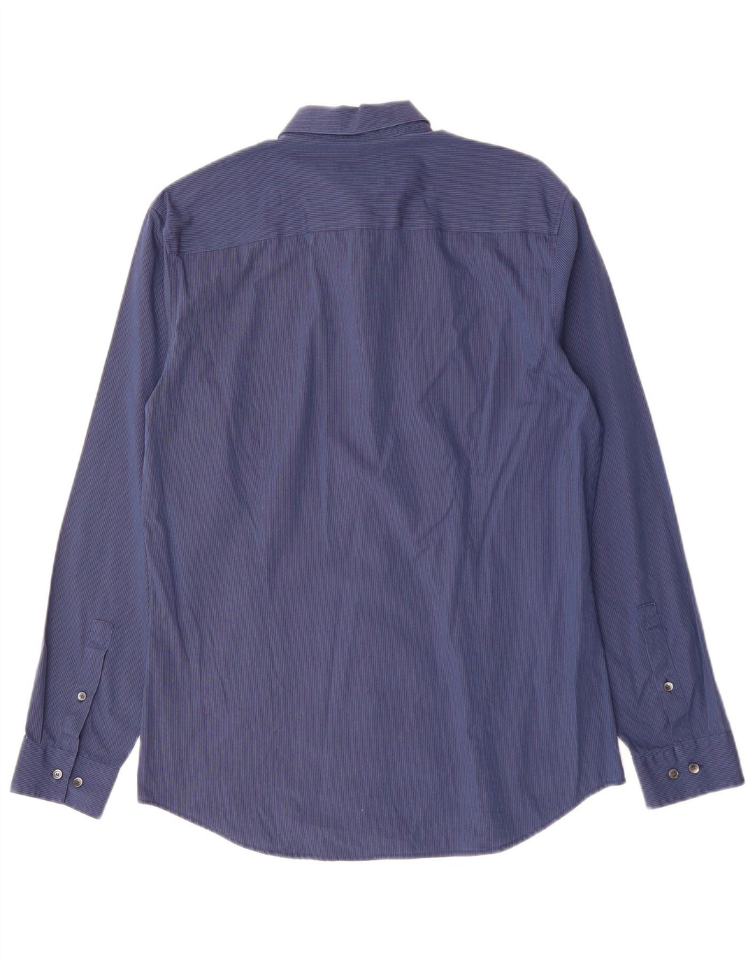 CALVIN KLEIN Herrenhemd Größe 15 15 1/2 Mittelmarineblaue Nadelstreifen-Baumwolle