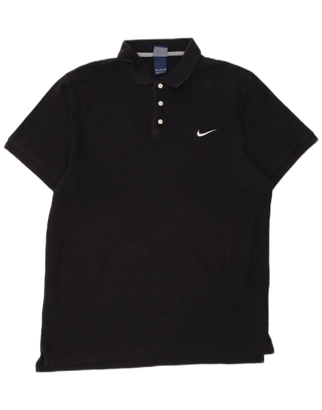 NIKE Herren Poloshirt 2XL Schwarz Baumwolle