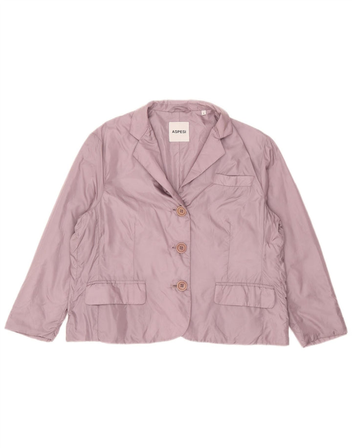 Aspesi Damen-Blazer mit 3 Knöpfen, gepolstert, UK 14, Größe L, Lila, Nylon
