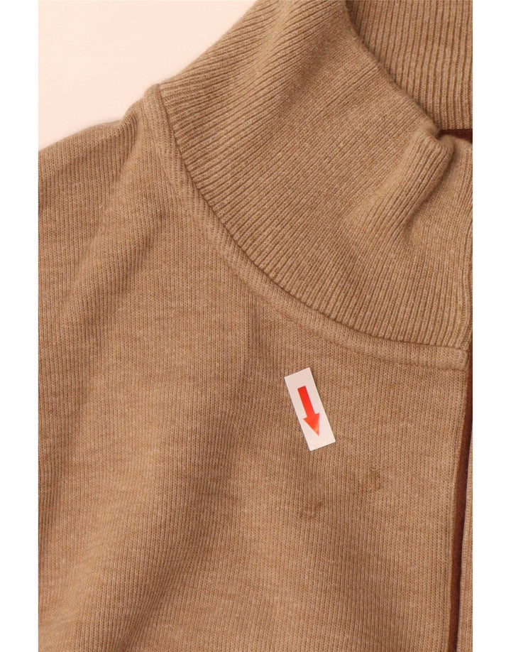 Gant Herren-Pullover mit Reißverschluss am Hals, 3XL, braune Baumwolle