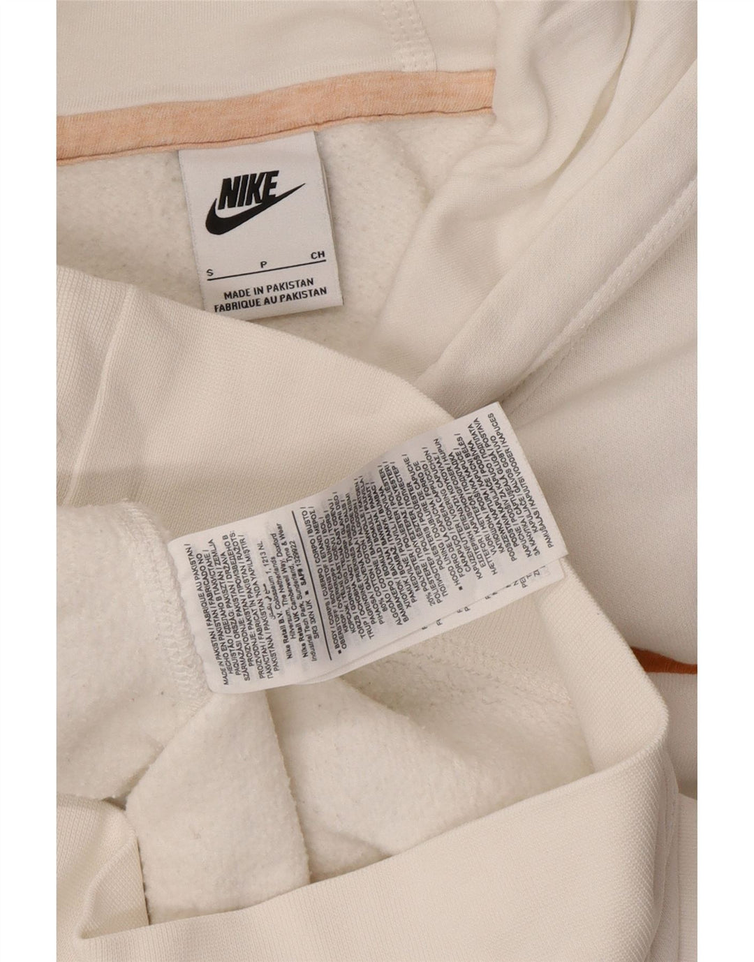 NIKE Mens Hoodie Jumper Small White Cotton