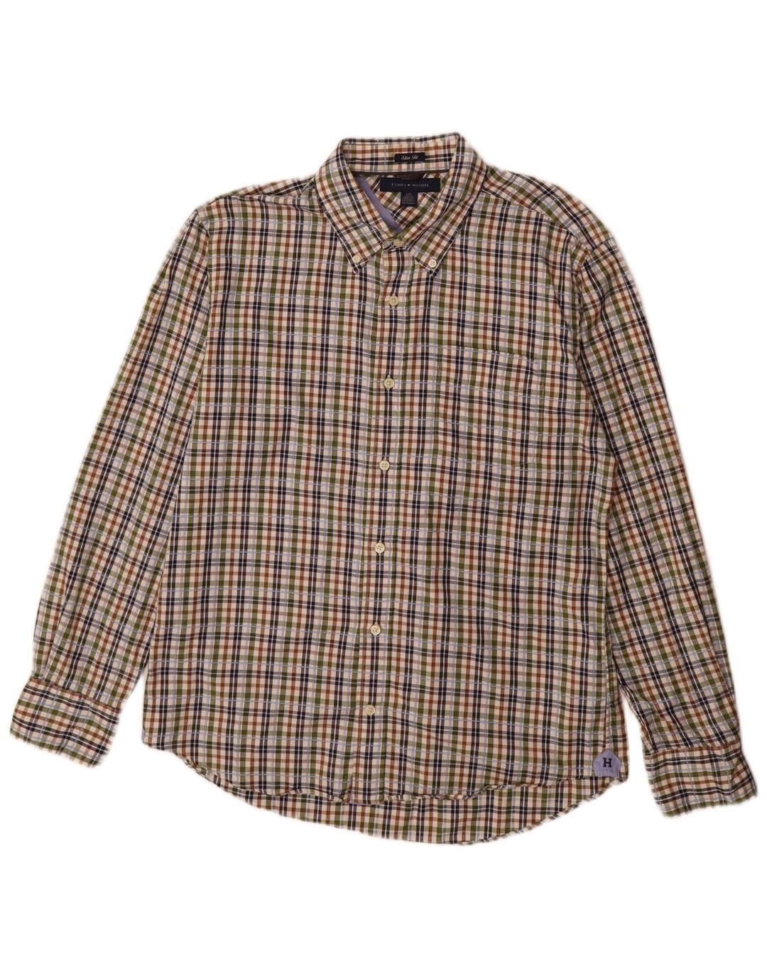 Tommy Hilfiger Slim Fit Flanellhemd für Herren, groß, mehrfarbig kariert