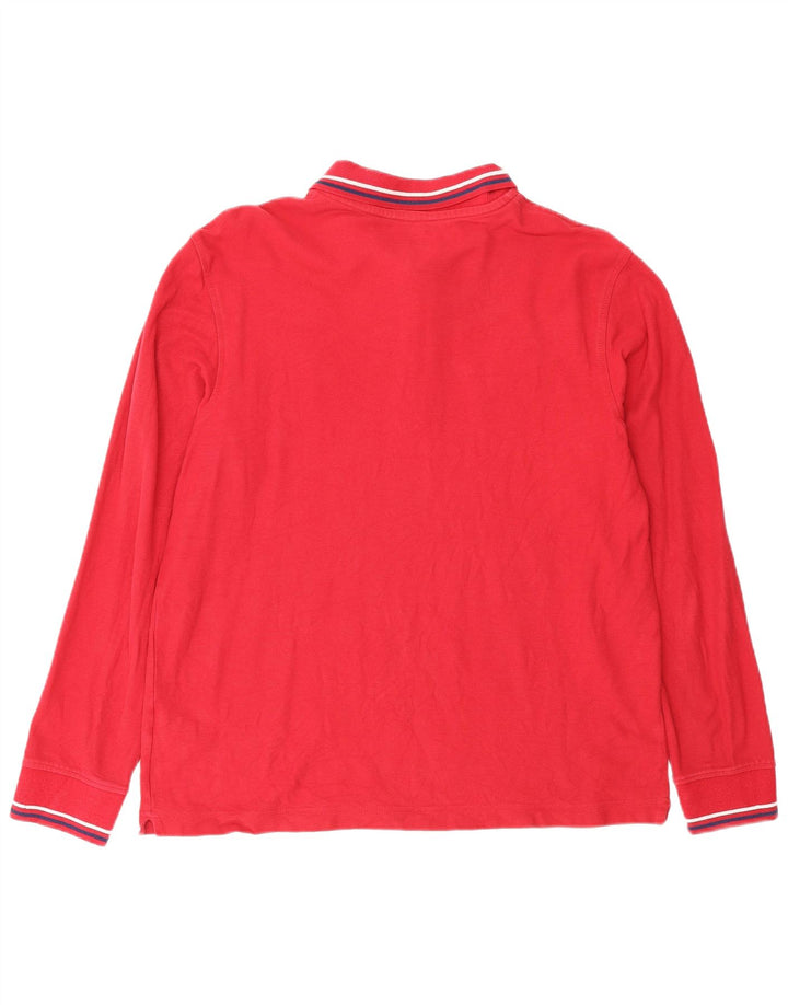 Lotto Herren-Langarm-Poloshirt aus mittelroter Baumwolle