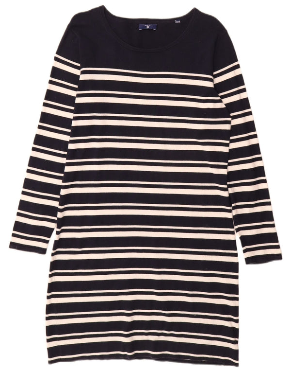 Gant Langarm-Pulloverkleid für Damen, UK 14, mittelmarineblau gestreift