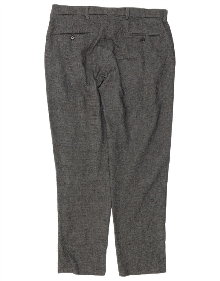 Marks & Spencer Herren-Anzughose mit maßgeschneiderter Passform, W34, L28, grau, Polyester
