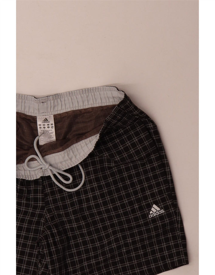 Adidas Herren Badeshorts Medium Schwarz Kariert Polyester