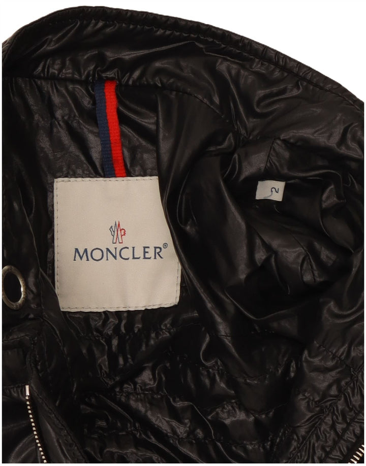 Moncler Damen gepolsterte Jacke Größe 2 Medium Schwarz Polyamid