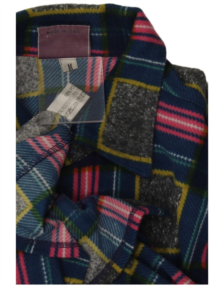 Vintage Herren-Fleece-Hemd, mittelgroß, mehrfarbig, geometrisch, Polyester