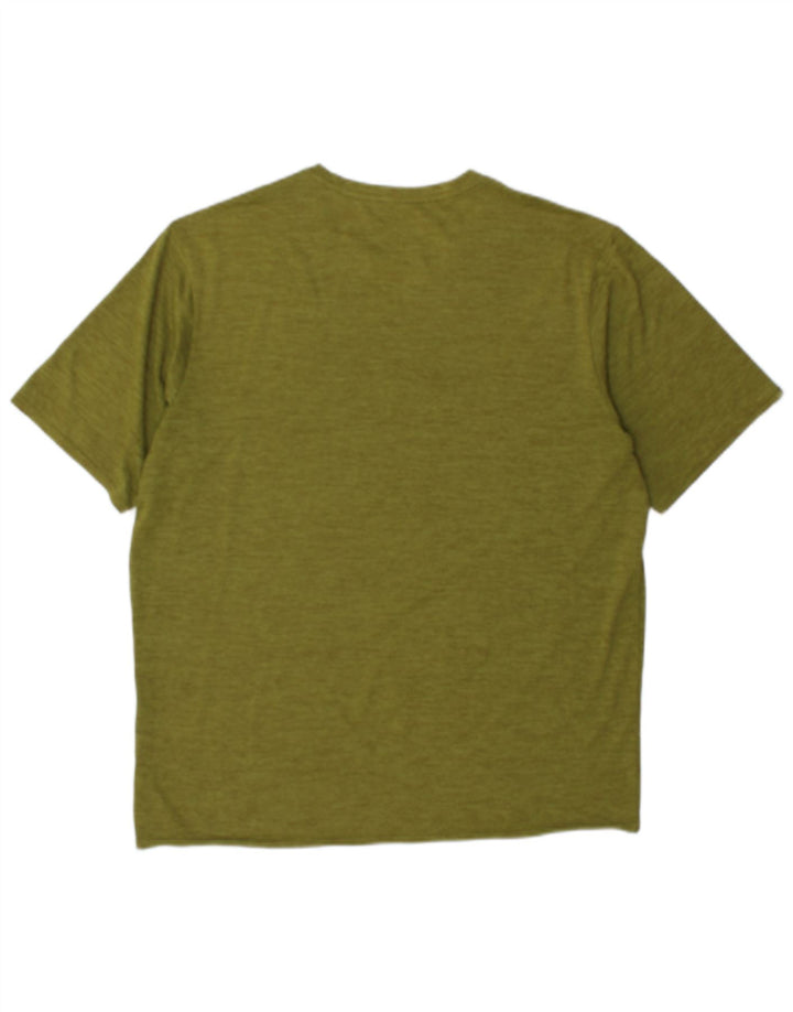 Patagonia Herren-T-Shirt-Oberteil aus mittelkhakimeliertem Polyester