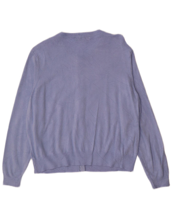 MARKS & SPENCER Damen Strickjacke UK 18 XL Blaue Viskose