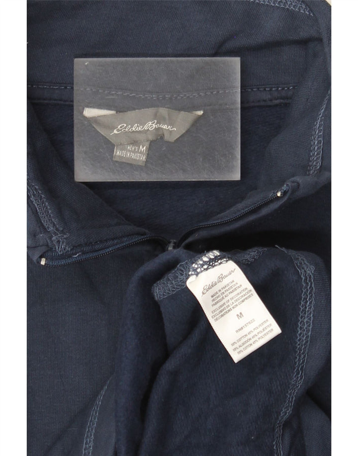 EDDIE BAUER Herren-Sweatshirt mit Reißverschluss am Hals, mittlere marineblaue Baumwolle