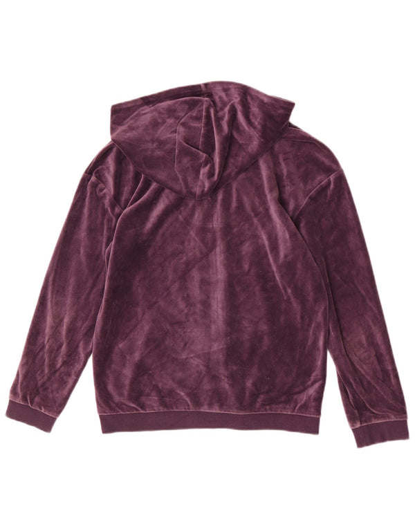 Puma Girls Velvet Zip Hoodie Sweater 13-14 Years Purple Cotton