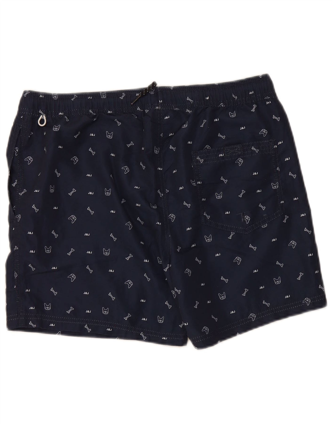 JACK & JONES Herren-Badeshorts mit Grafik, mittelgroß, marineblau, Polyester