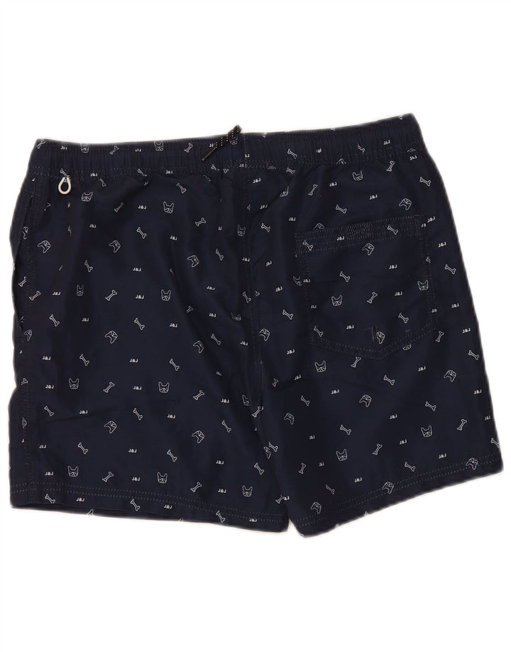 JACK & JONES Herren-Badeshorts mit Grafik, mittelgroß, marineblau, Polyester