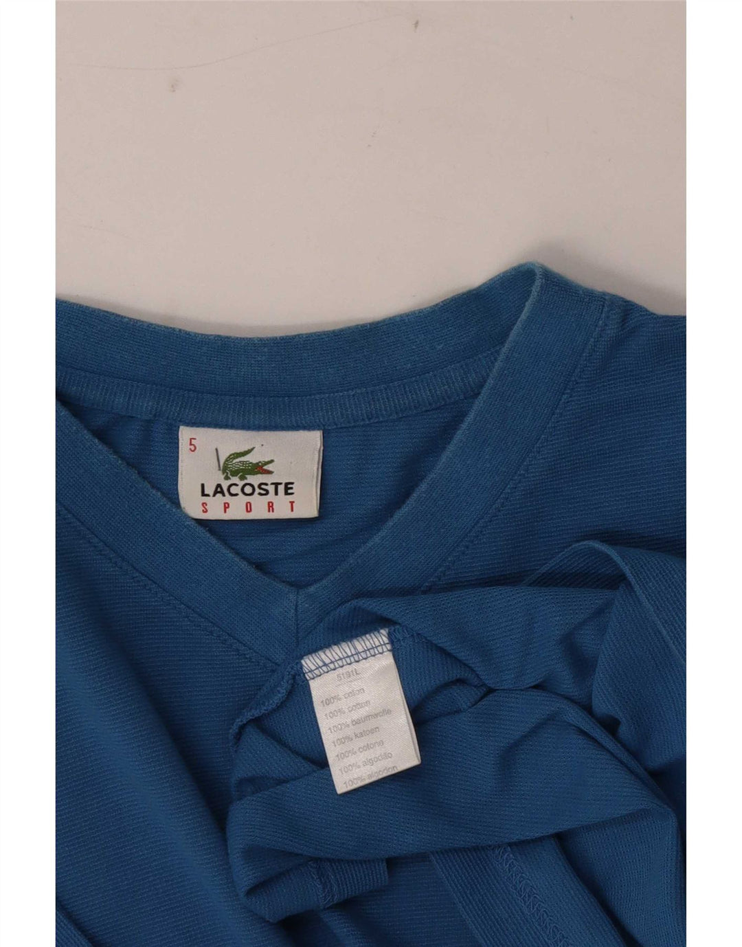 Lacoste Herren T-Shirt Top Größe 5 Große blaue Baumwolle
