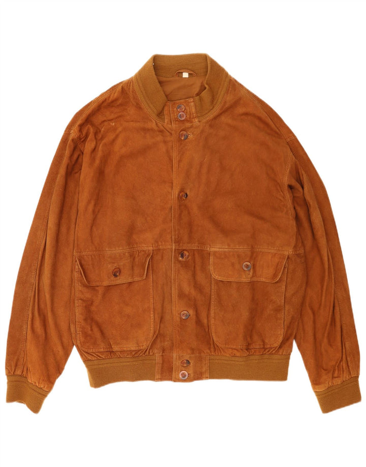 Vintage Herren Wildleder Bomberjacke UK 40 Großes braunes Leder
