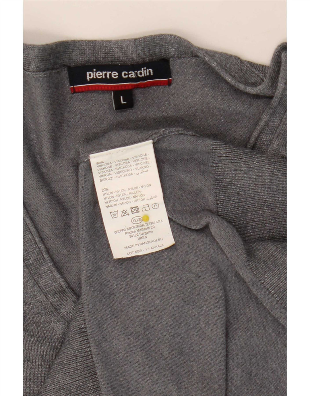 Pierre Cardin Herren-Cardigan-Pullover, große graue Viskose