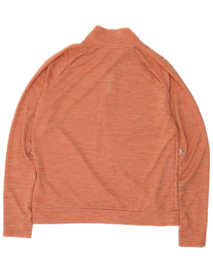 Nike Damen Dri Fit Pullover-Trainingsanzugoberteil mit Reißverschluss, UK 14, Mittelorange