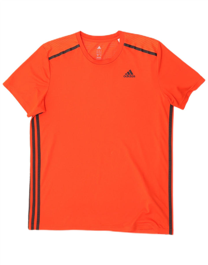 Adidas Herren Climacool T-Shirt Top Large Orange Polyester