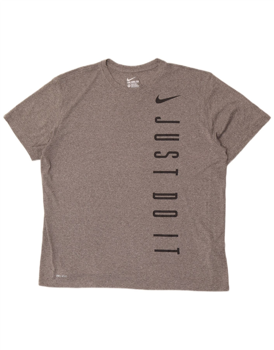 Nike Herren Dri Fit Graphic T-Shirt Top 2XL Grau Polyester